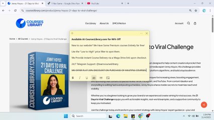(courseslibrary.com)Jenny Hoyos – 21 Days to Viral Challenge