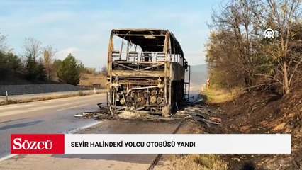Karabük'te seyir halindeki yolcu otobüs küle döndü