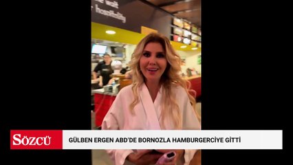 Gülben Ergen ABD'de bornozla hamburgerciye gitti