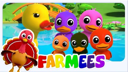 Five Little Ducks by Farmees | Nursery Rhymes & Kids Songs | Learn Numbers for Kids
