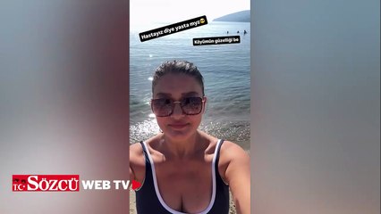 Nurgül Yeşilçay'ın kasım ayında deniz keyfi