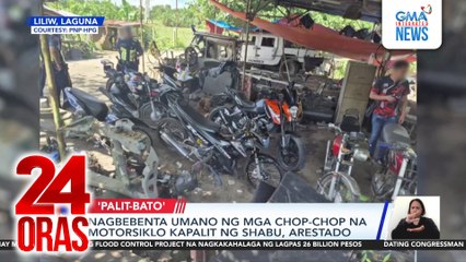 Nagbebenta umano ng mga chop-chop na motorsiklo kapalit ng shabu, arestado | 24 Oras