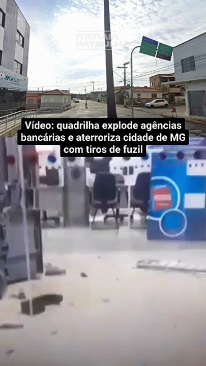 Quadrilha explode agências bancárias e aterroriza cidade de MG com tiros de fuzil