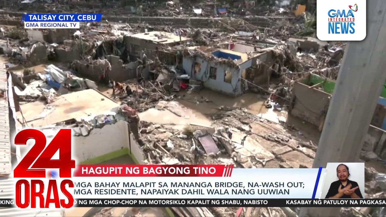 Mga bahay malapit sa Mananga Bridge, na-wash out; mga residente, napaiyak dahil wala nang uuwian | 24 Oras