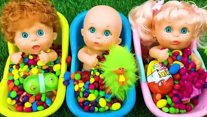 Satisfying Video l Mixing Candy in 3 Rainbow BathTubs & Magic Skittles & Slime Cutting ASMR