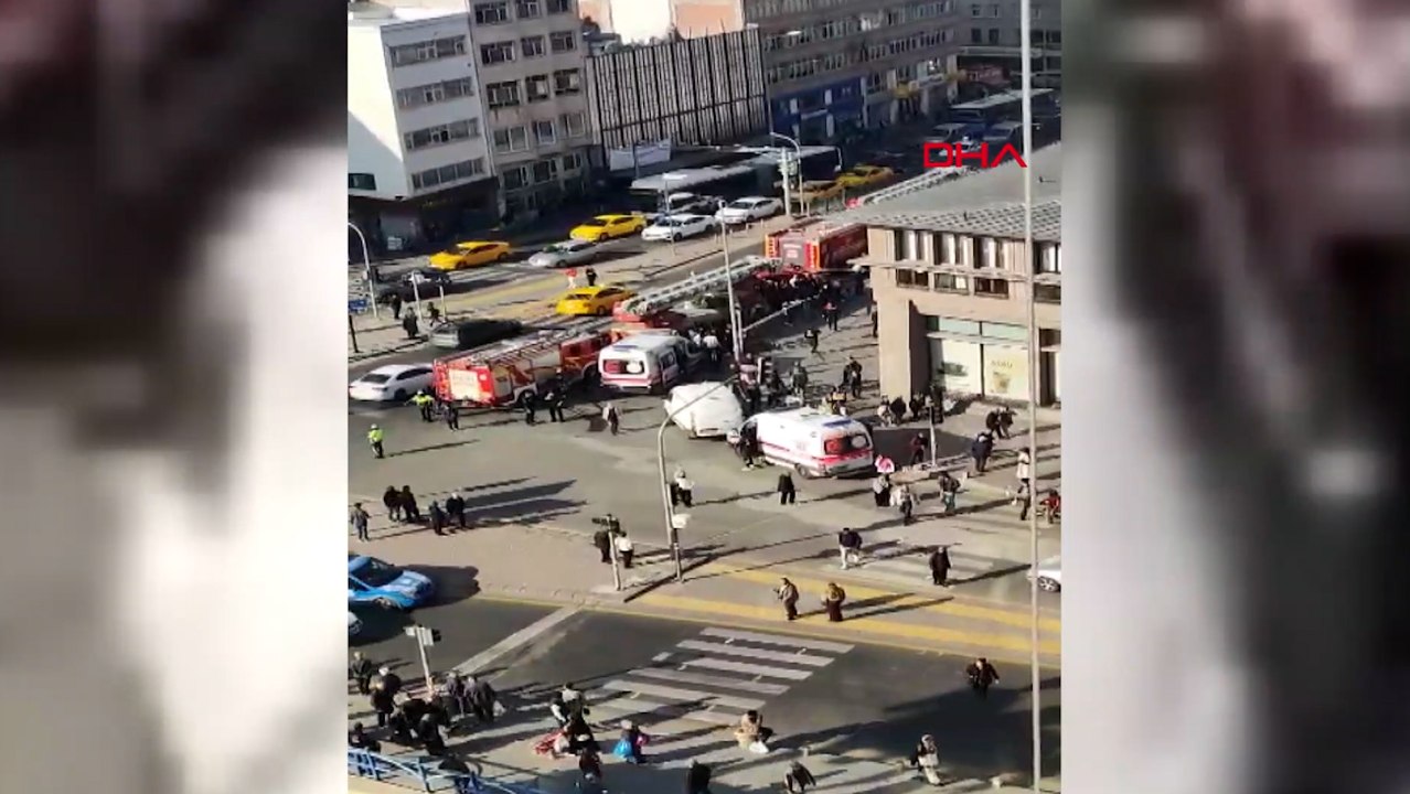 Ankara Sosyal Bilimler Üniversitesi'nin Ulus'taki binasında yangın önleme sisteminde gaz sıkışmasına bağlı patlama