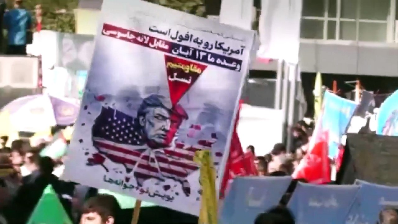 تظاهرات حاشدة مناهضة لأمريكا في طهران في الذكرى الـ٤٦ لاقتحام السفارة الأمريكية