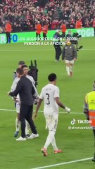 La reacción de los jugadores del Madrid tras el pitido final en Anfield