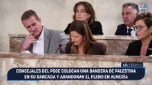 Concejales del PSOE colocan una bandera de Palestina en su bancada y abandonan el Pleno en Almería