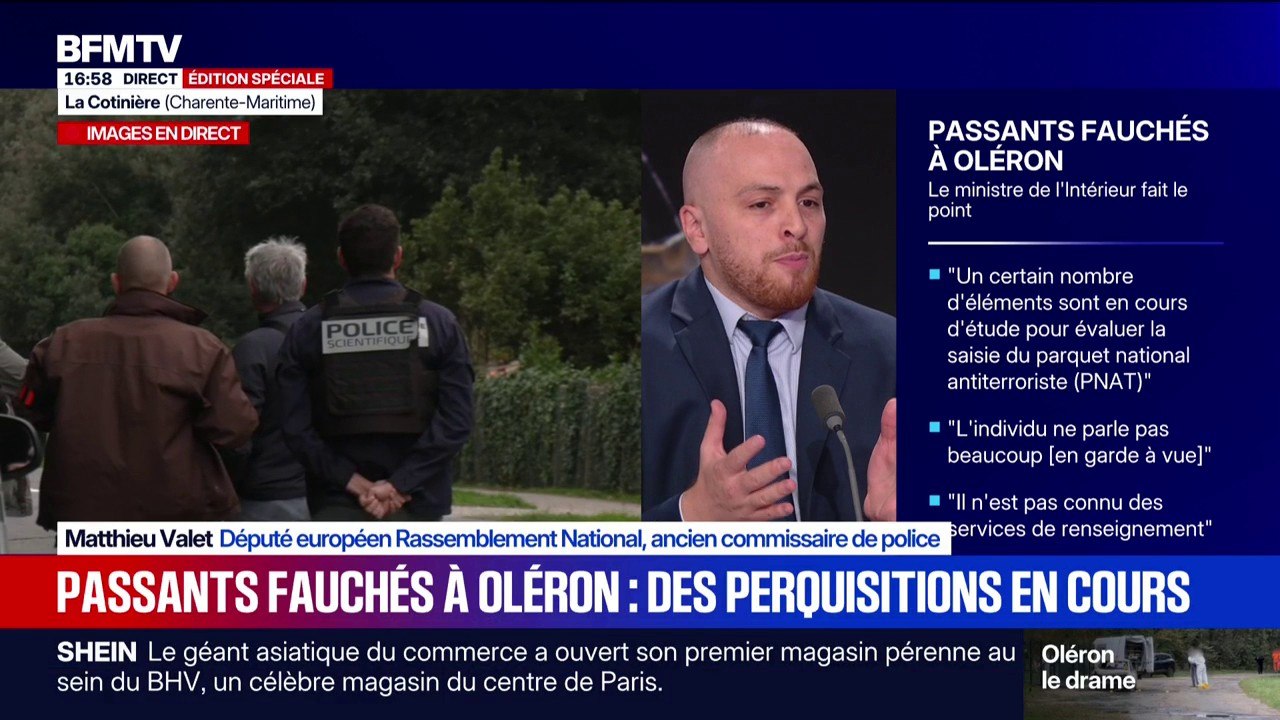 Oléron: la collaboratrice d'un député RN a été fauchée par le conducteur et "doit subir des opérations", déclare Matthieu Valet (RN)
