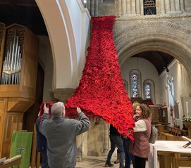 Petersfield Church covered in Poppies