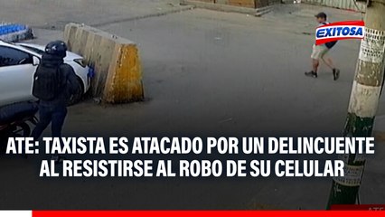 Ate: Taxista es atacado por un delincuente al resistirse al robo de su celular