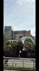 Trabalhador ficou pendurado após queda de laje em obra de Blumenau