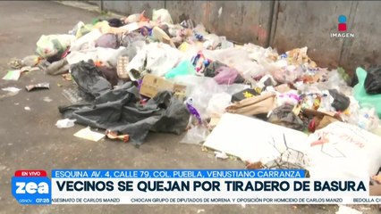 Vecinos de Venustiano Carranza denuncian tiradero de basura en pleno mercado