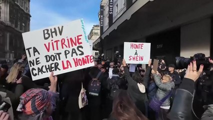 중국 패스트 패션 '쉬인' 파리에 첫 개장...항의 시위 / YTN