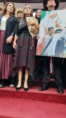 Grecia Quiroz, esposa de Carlos Manzo, rinde protesta como nueva alcaldesa de Uruapan