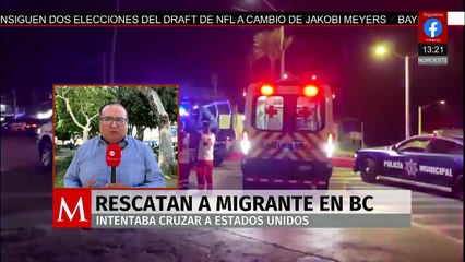 Rescatan a un migrante en Baja California; trataba de cruzar a Estados Unidos
