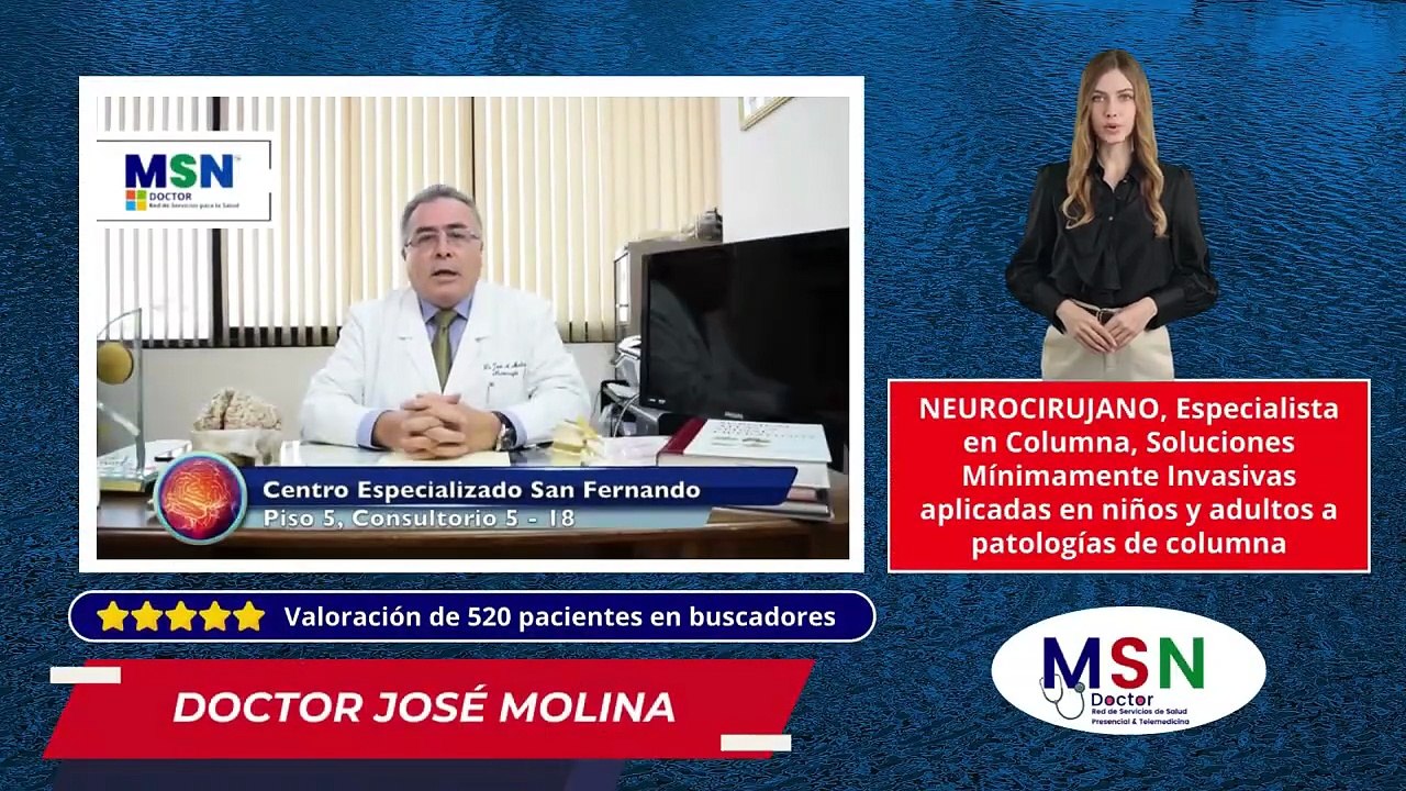 Doctor José Molina, Neurocirugía, Columna, en MSN Doctor