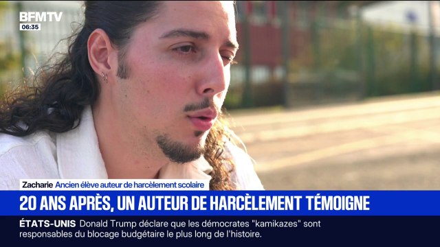 Il faut trouver des moyens de donner de la valeur à l'élève : Zacharie, ancien auteur de harcèlement scolaire, témoigne 20 ans après ses actes