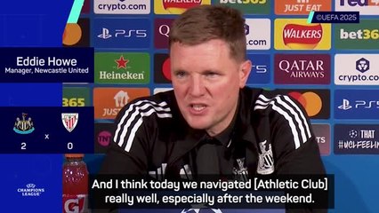 Newcastle 'navigated' win over Athletic Club 'really well' - Howe