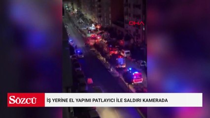 Gaziosmanpaşa'da iş yerine el yapımı patlayıcı ile saldırı kamerada