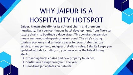 How Can You Get the Best Hotel Job in Jaipur, Rajasthan Start with Salarite