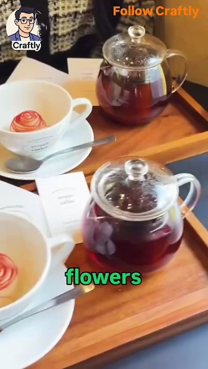 This viral apple tea from Germany looks like a blooming flower when hot water is poured 🍎✨ Perfectly sliced apples unfold into petals, creating the prettiest tea moment you’ve ever seen. Simple, natural, and unbelievably aes Reacts | DIY videos | crafts