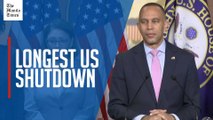 Jeffries urges Trump to 'get off the sidelines' as shutdown becomes longest ever