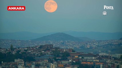 Kunduz Dolunayı görenleri mest etti: Süper Ay’dan kartpostallık kareler
