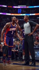 Suns' Livers unsuccessfully tried to stop Brooks' 4th quarter technical.