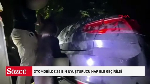 Takiple durdurulan otomobilde 25 bin uyuşturucu hap ele geçirildi