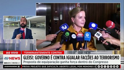 Gleisi Hoffmann diz que governo é contra classificar facções como terrorismo; Beraldo analisa