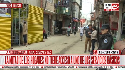 La mitad de los hogares argentinos no tiene acceso a uno delos servicios básicos