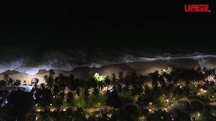 Vietnam, il tifone Kalmaegi minaccia le coste: le immagini dal drone