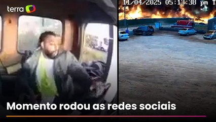 Vídeo flagra reação de motorista ao presenciar queda de avião da UPS nos EUA