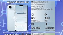 Huawei Mate 70 Air vs Apple iPhone Air vs  Huawei Pura 70 Ultra