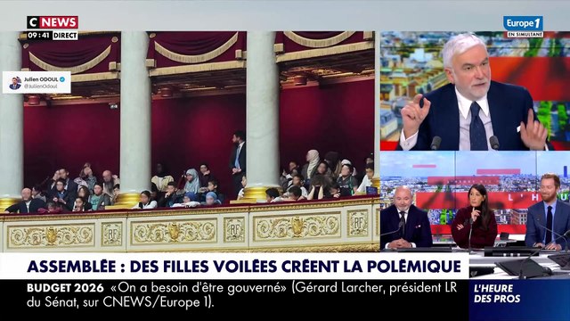 Pascal Praud révèle que Paul Melun et Nathan Devers, nouveaux chroniqueurs sur France Info, ont été convoqués par la CGT pour avoir reçu Michel Onfray: Ils n ont pas le droit d'inviter des gens de droite sur France Info!