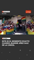 Este es el momento exacto cuando Jeanine Añez sale de la cárcel