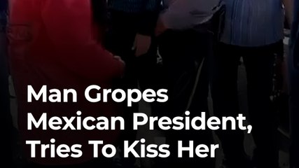 Man Gropes Mexican President, Tries To Kiss Her