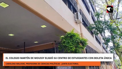El Colegio Martín de Moussy elige su Centro de Estudiantes con Boleta Única de Papel
