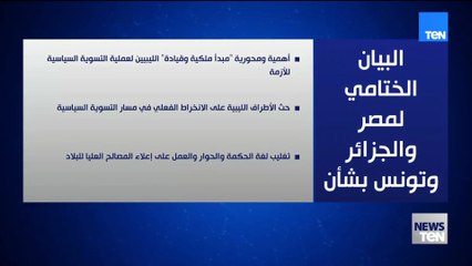 البيان الختامي لاجتماع وزراء خارجية مصر والجزائر وتونس بشأن ليبيا