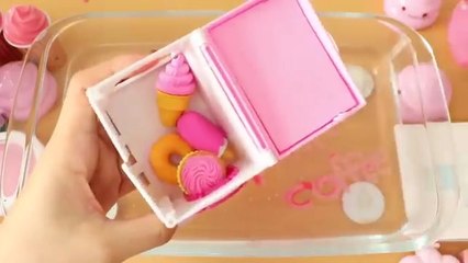 Mixing”Pink Starbucks” Eyeshadow and Makeup,parts,glitter Into Slime!Satisfying Slime Video!★ASMR★