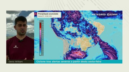 Ciclone traz alertas severos a partir desta sexta-feira