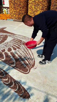 Portrait with corn kernels
