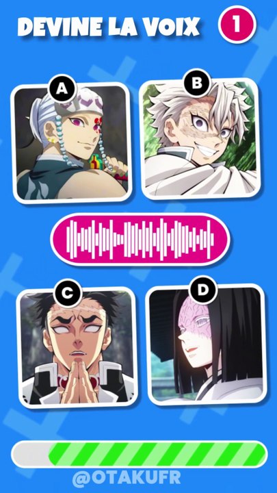 Devine la voix des personnages de Demon Slayer (Partie 5)