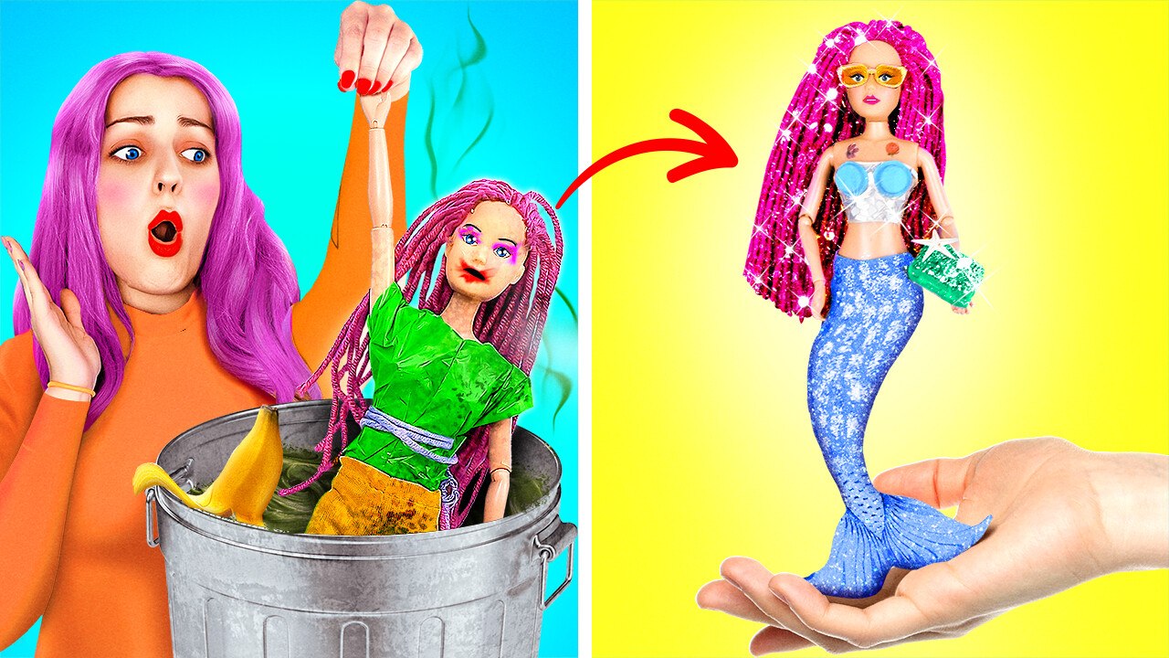😍 DIY Mermaid Glow Up 💅 Cool and Easy Makeover Ideas 🌊