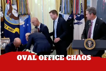 Pharma rep collapses during Trump’s Oval Office announcement