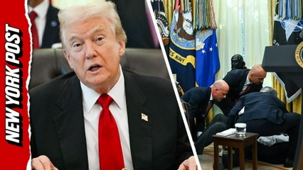 Trump shares update after pharma exec collapses during White House live presser