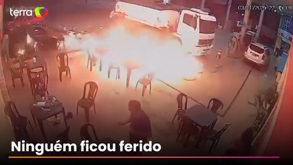 Homem acende cigarro e causa princípio de incêndio em posto de combustíveis no MA