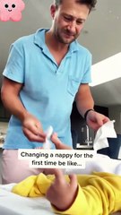 Dad changing diapers funny video 😂😂😂
